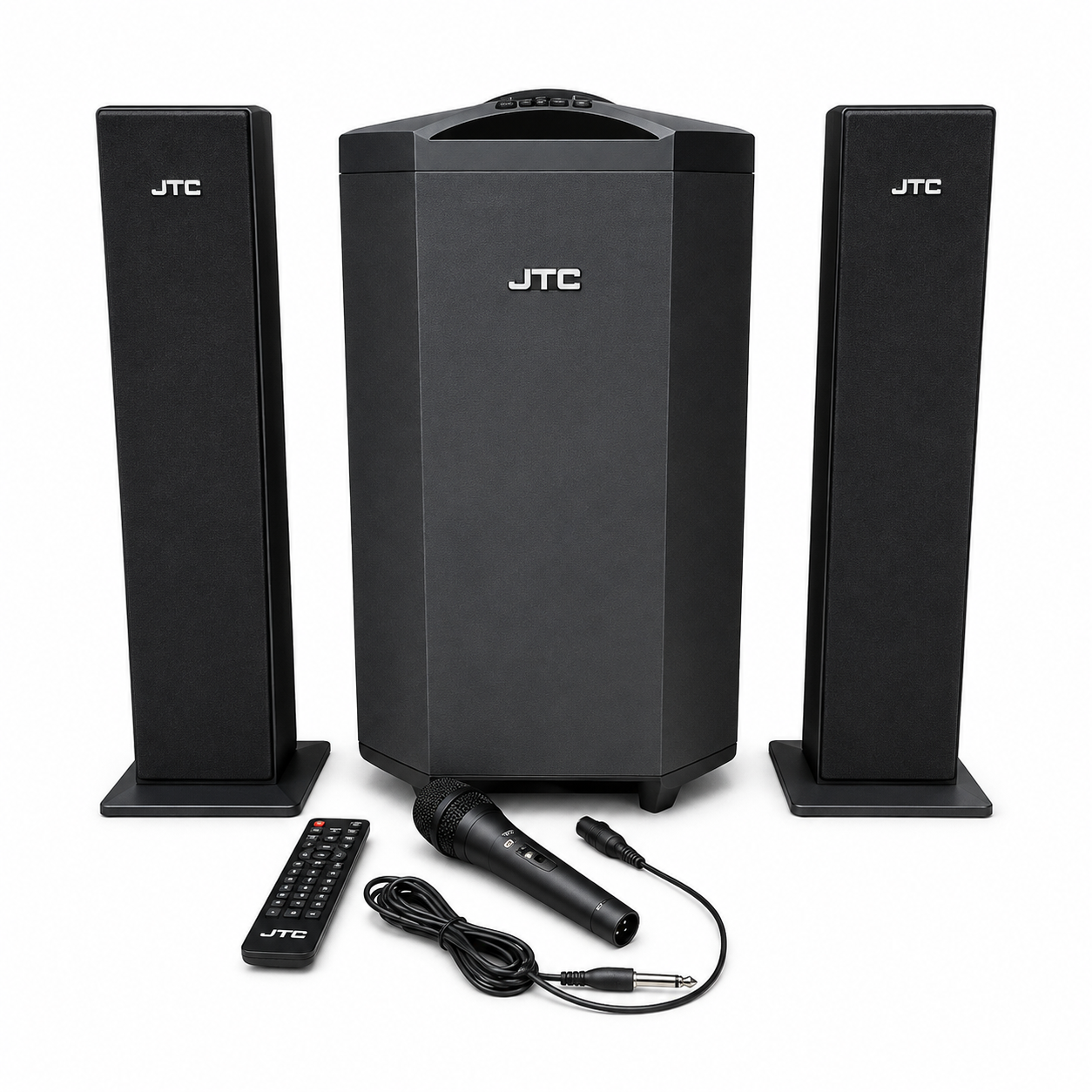 JTC J-801 Pro 2.1CH Home Theater mtungi Sub Woofer Speaker – 12000W PMPO + MIC 100V – 240V 50/60Hz-1 YEAR WARRANTY