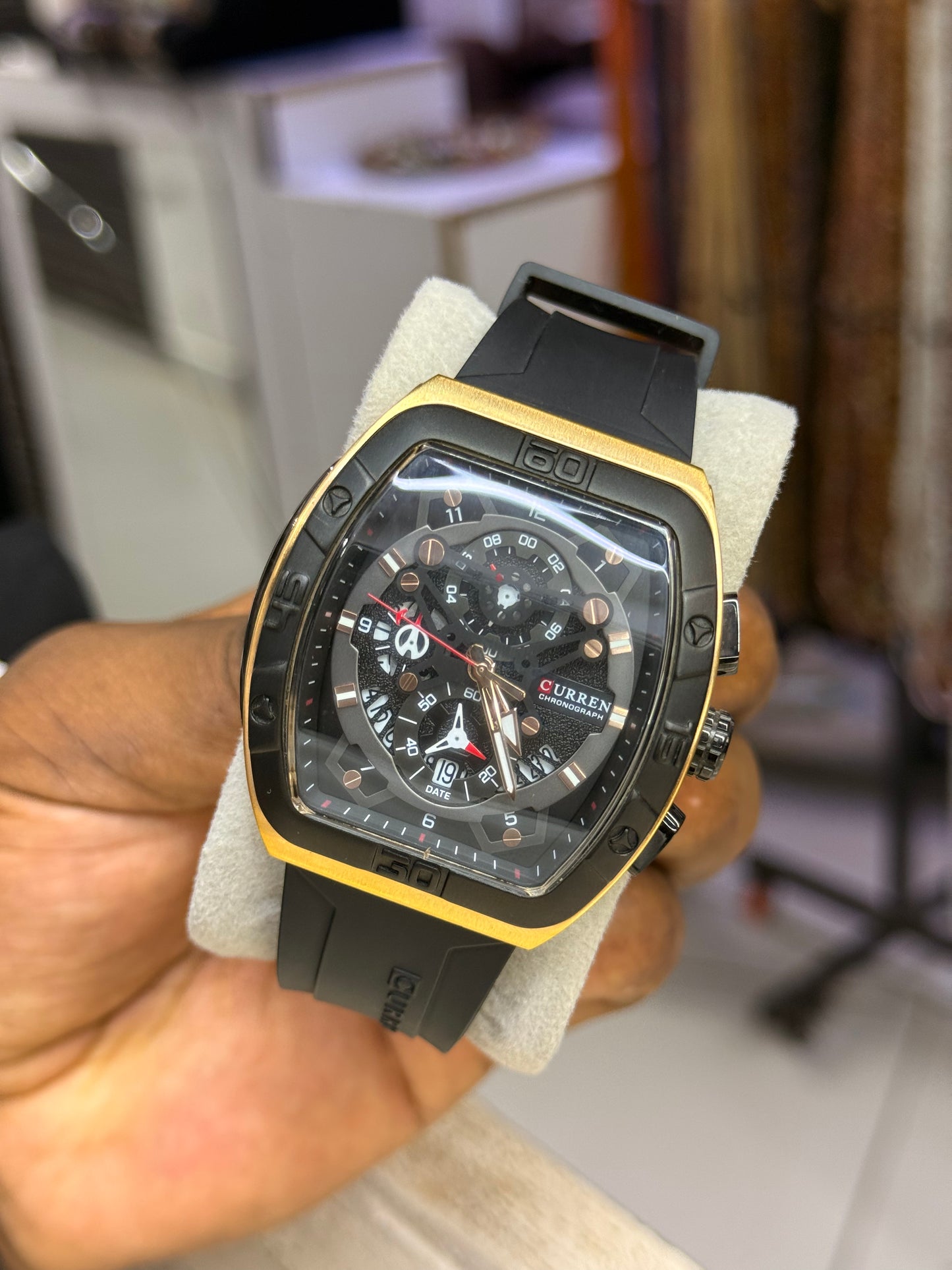 Curren Men's Chronograph 30M Water Resistant Wrist Watch with rubber straps