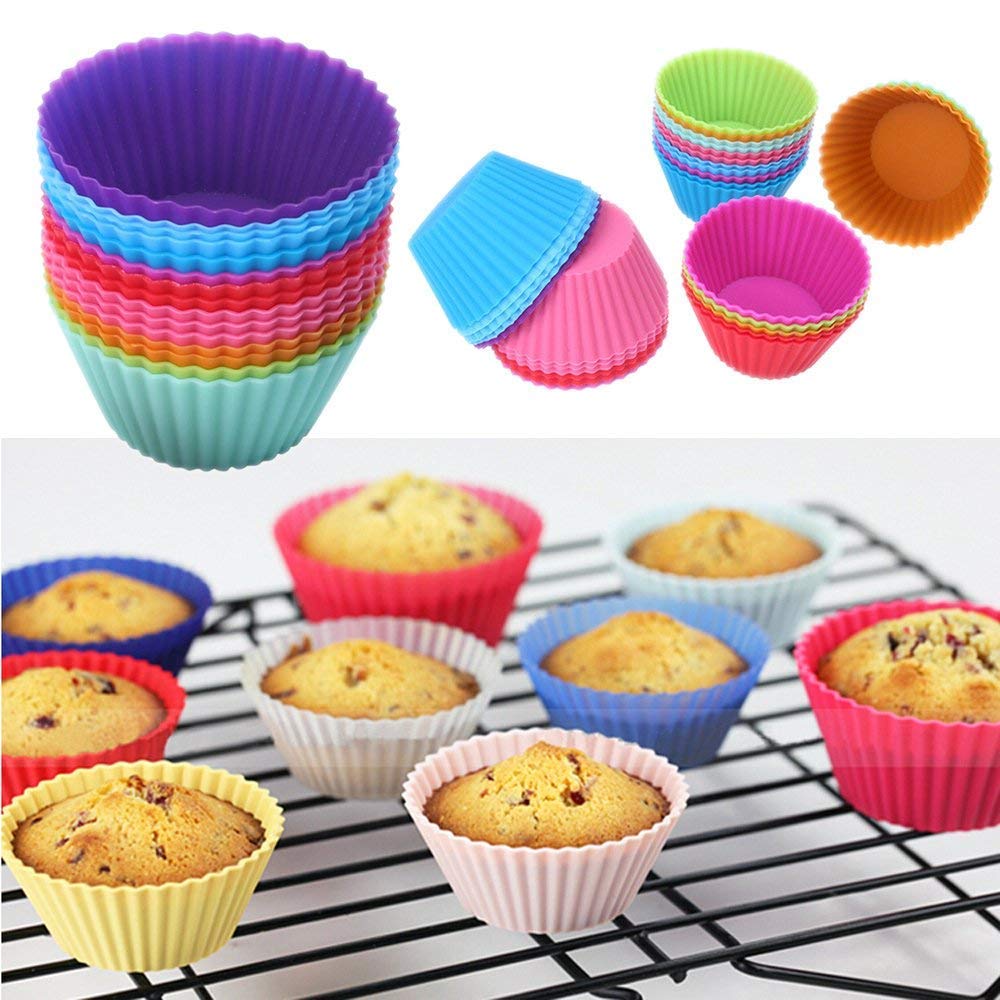 Re_usable silicone cupcake molds🤗 -12pcs