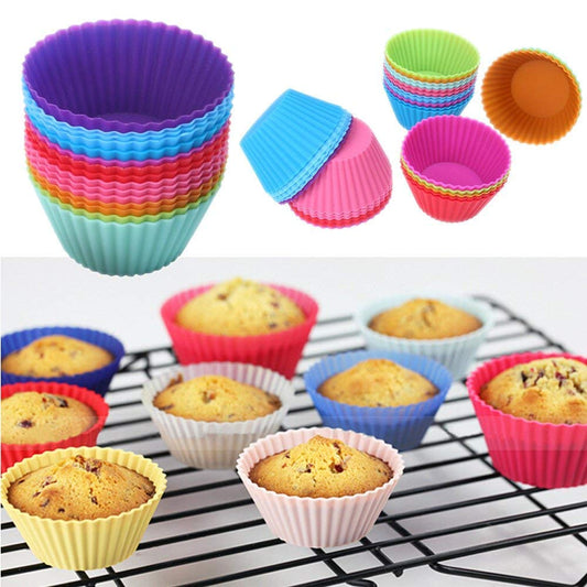 Re_usable silicone cupcake molds🤗 -12pcs