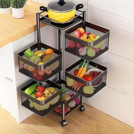 Rotating Multifunctional Storage Rack with wheels