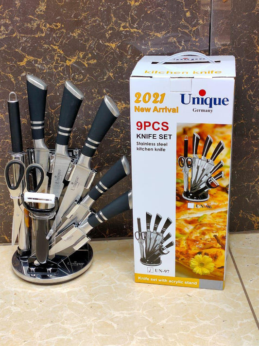 Unique  knive set 9 pcs kitchen set