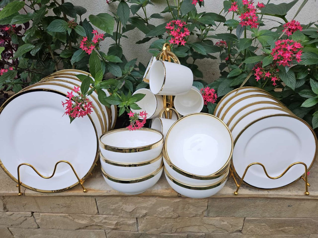 24 pcs Stylish (White Gold) Dinnerset