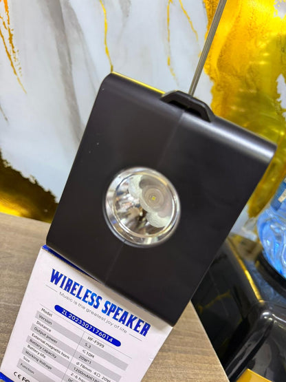 Wireless Music HF-F999 Retro Portable Wireless Speaker : A Multifunctional Party Speaker Built With Integrated Phone Holders and LED light effects.