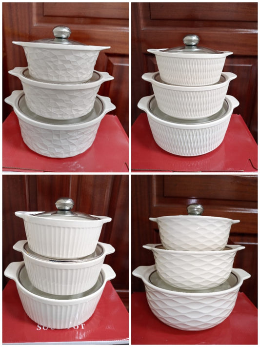 3 PCS ceramic Casserole