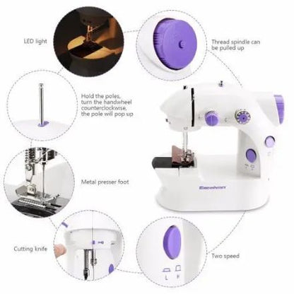Mini Electric Sewing Machine With Light – White