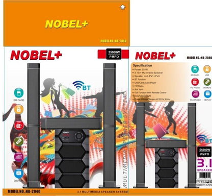 Nobel Tallboy Speaker-BT Hometheatre-55000W PMPO- NB 2040