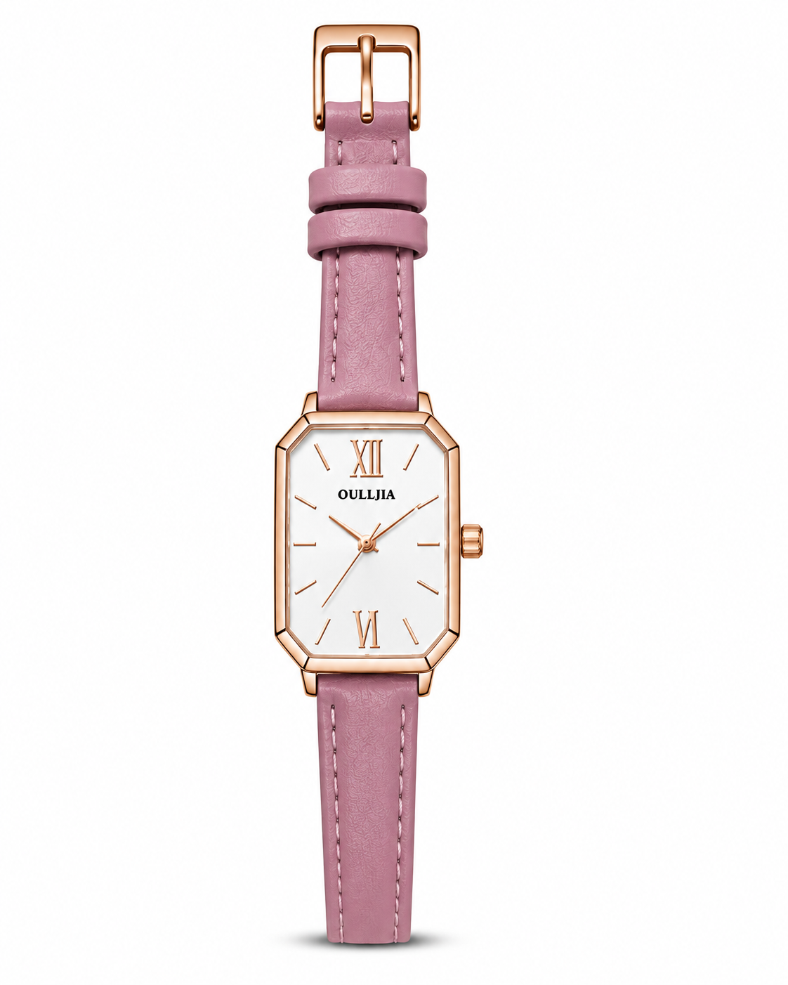 OULLJIA Women’s Elegant Rectangular Leather Watch