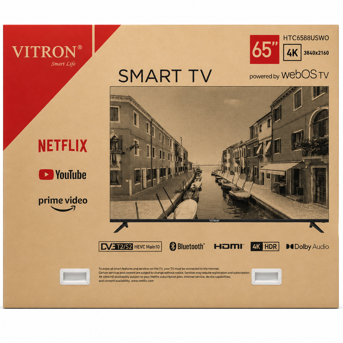 Vitron 65 Inch Smart TV HTC6588USWO 4K ULTRA HD SMART WEB OS TV with Bluetooth