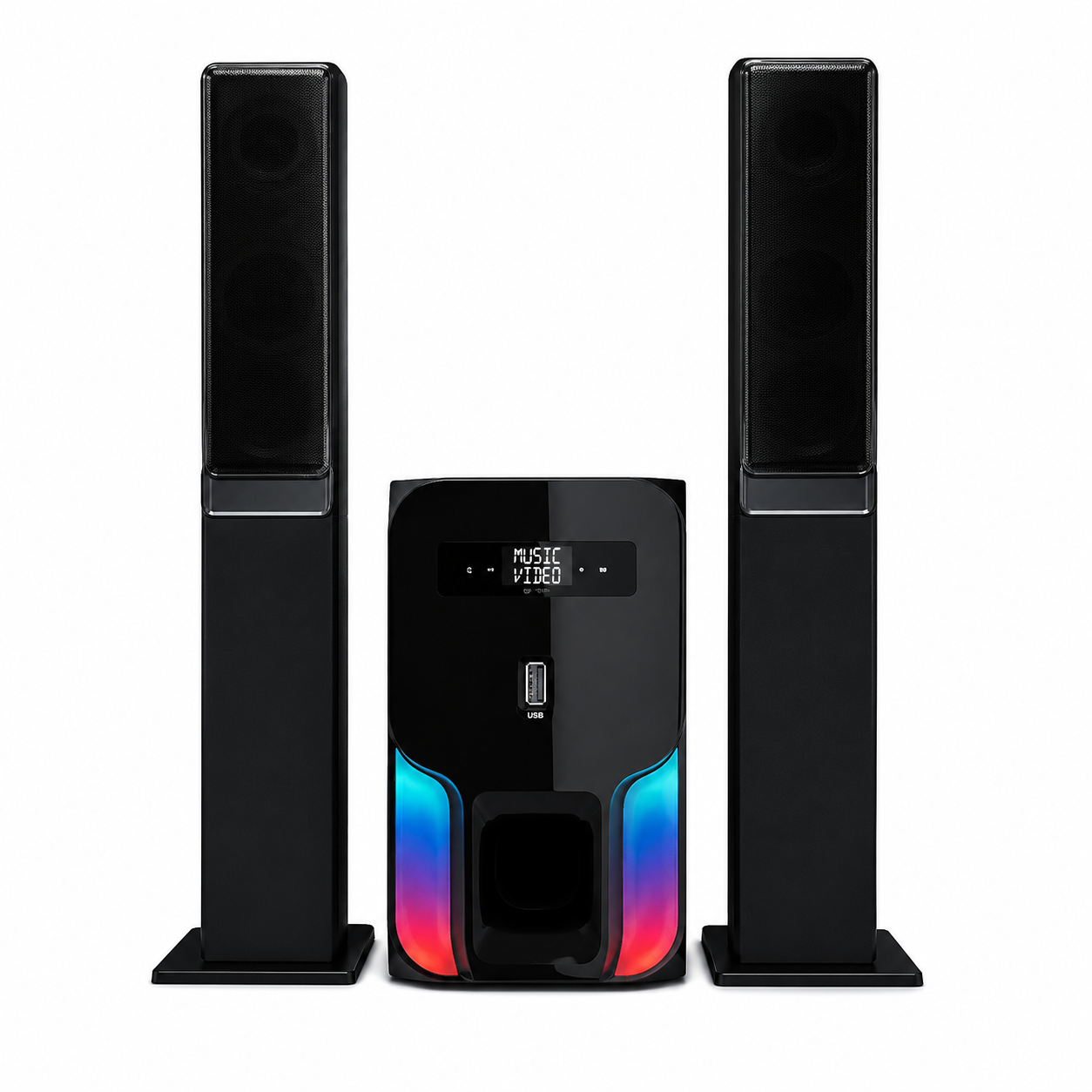 Globalstar 2.1ch GS-6502 home theater system with remote control tall boy woofer