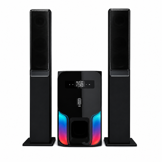 Globalstar 2.1ch GS-6502 home theater system with remote control tall boy woofer