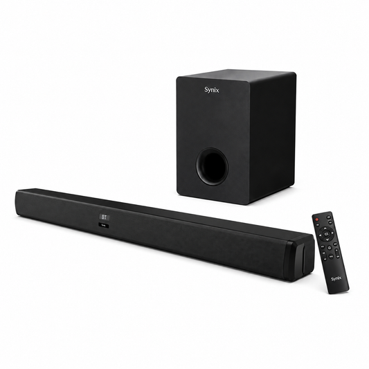 Syinix SYN-580 2.1 Channel Soundbar - 80W-120W, Bluetooth, HDMI ARC, Black