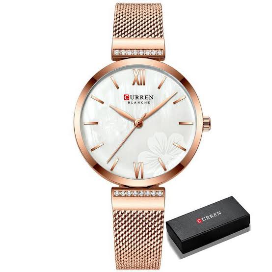 CURREN Blanche 9067 Luxury Women’s Watch –Stainless Steel Mesh Strap,