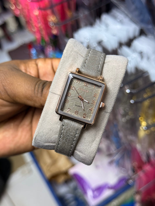 Leather rectangular ladies watches