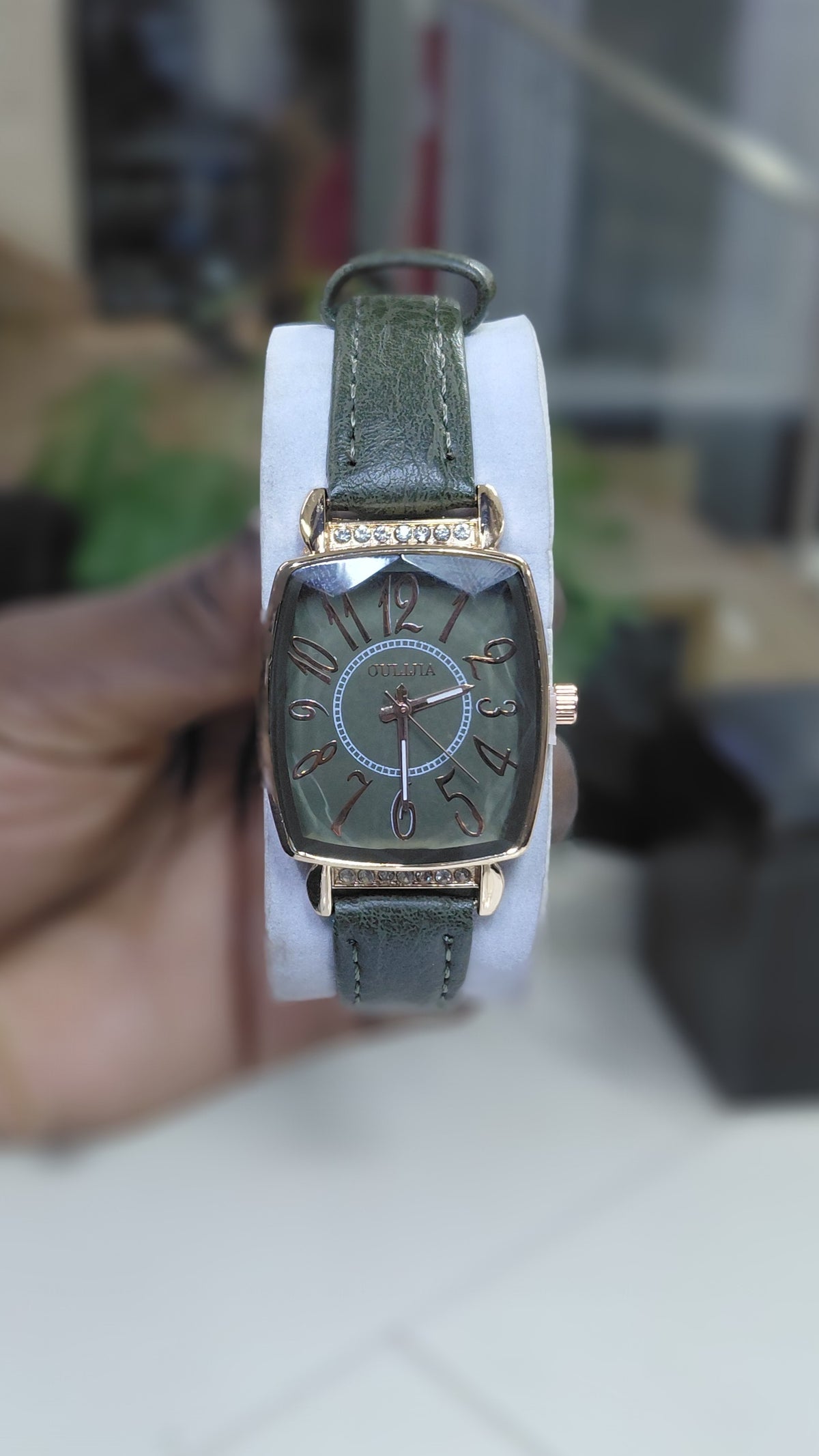 Leather square ladies watches