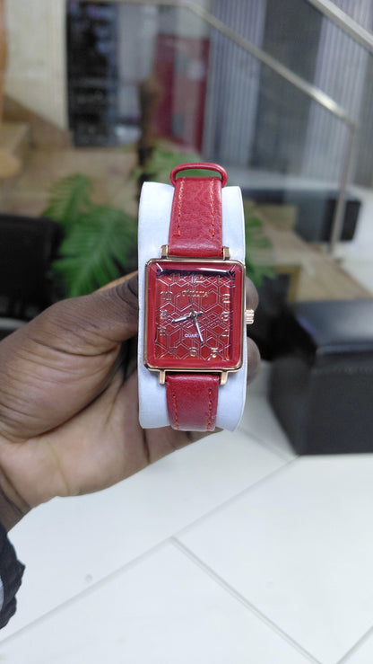 Leather rectangular ladies watches