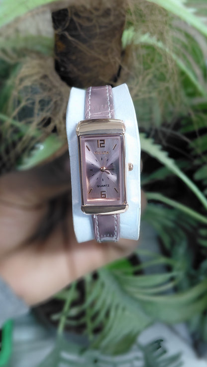 Leather rectangular ladies watches