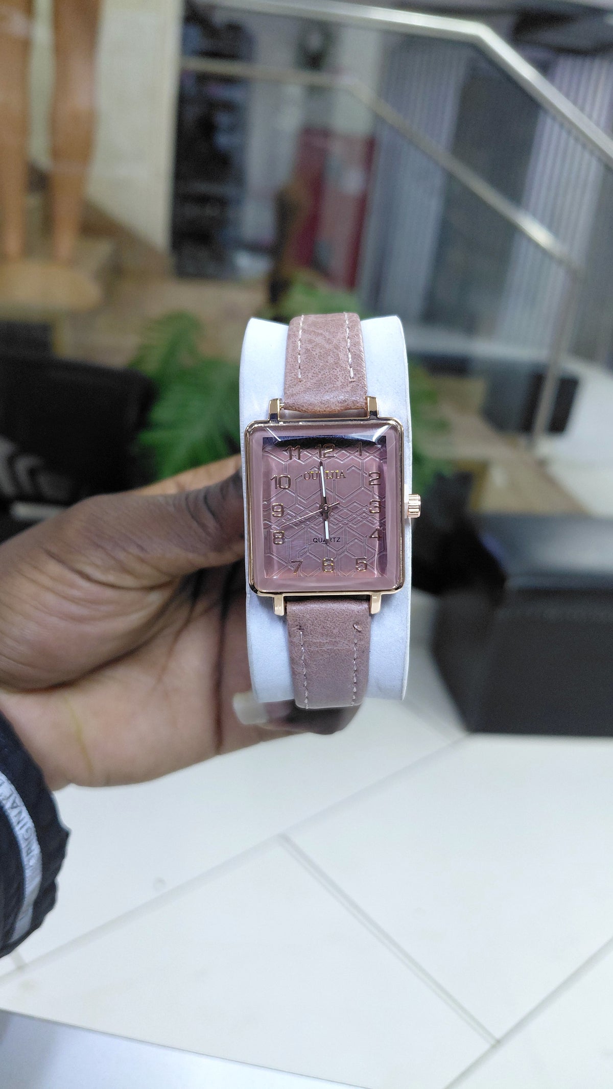 Leather rectangular ladies watches