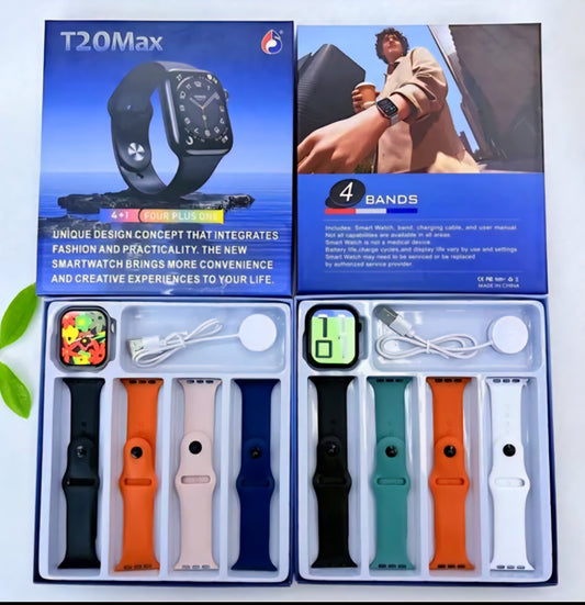 T20 Max smartwatch 4+1 straps
