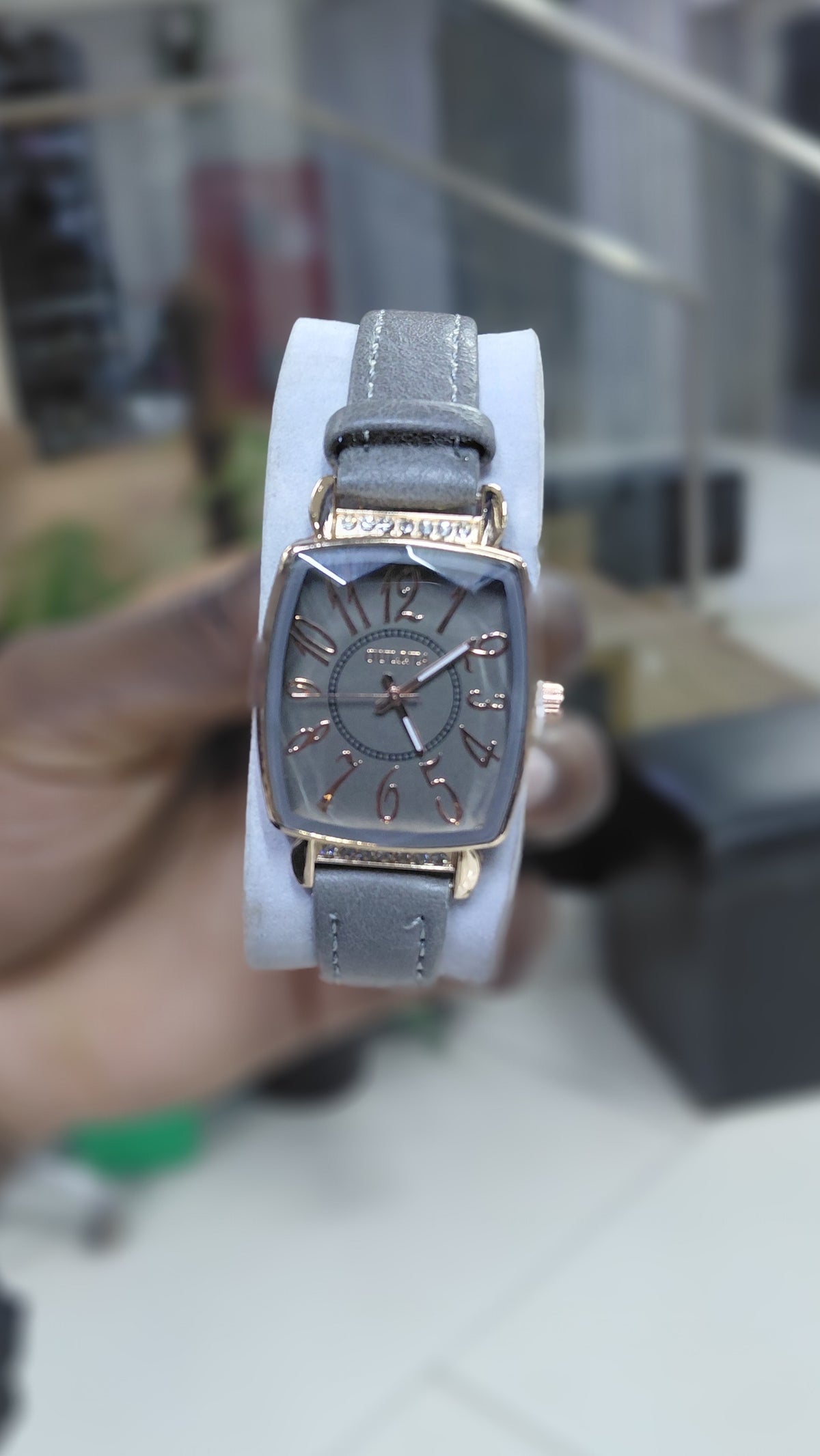 Leather square ladies watches