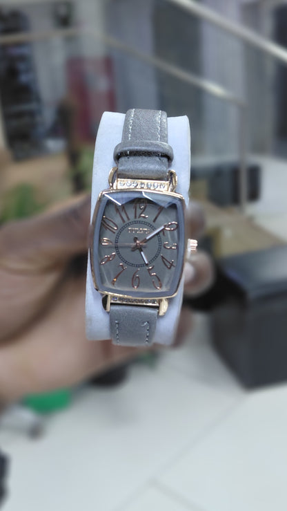 Leather square ladies watches