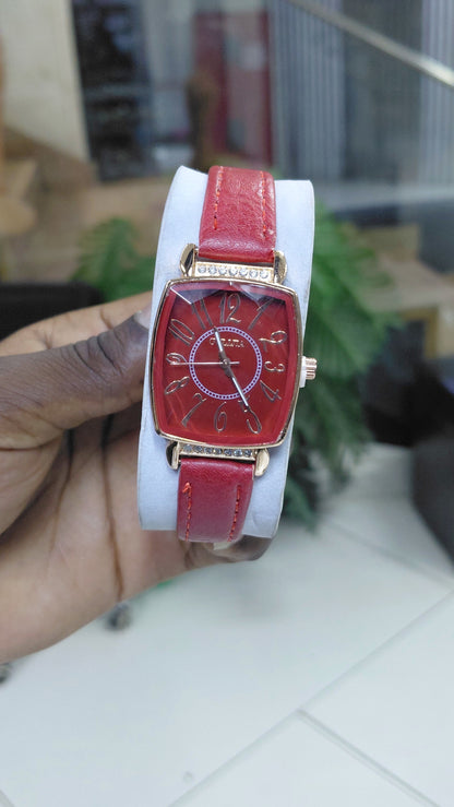 Leather square ladies watches
