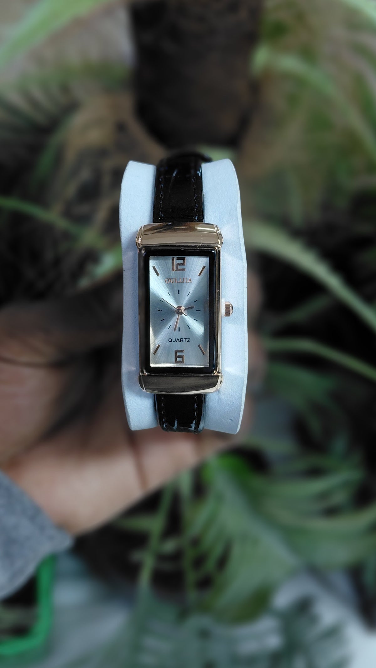 Leather rectangular ladies watches