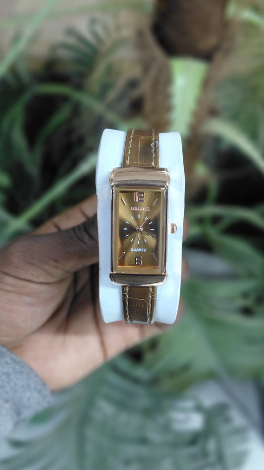 Leather rectangular ladies watches